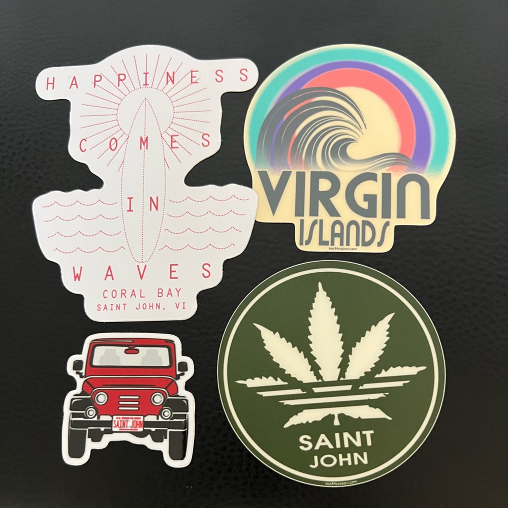 Authentic Virgin Islands and Saint John Sticker Set